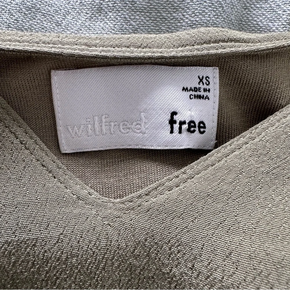 Aritzia Wilfred Free Olive Green Strappy Mini Shift Dress Size XS - Picture 3 of 6